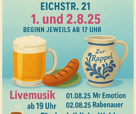 Gleich zu Anfang August: Rappelfest mit Live-Musik