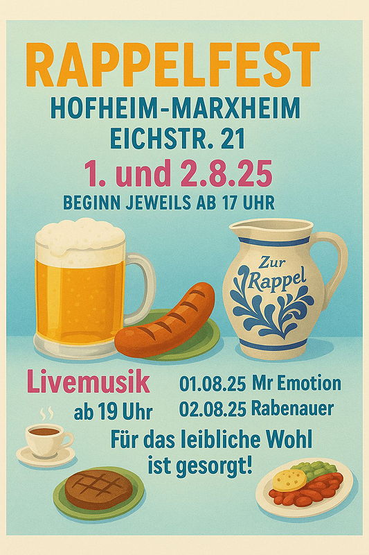 Gleich zu Anfang August: Rappelfest mit Live-Musik