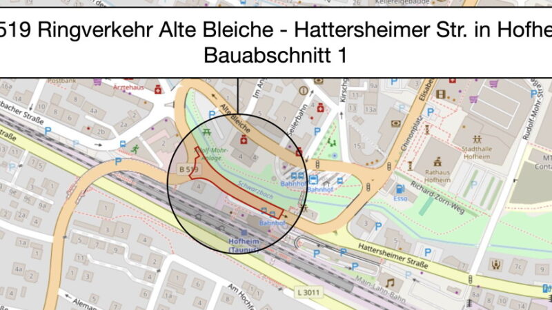 In 10 Karten zeigen: Das wird Hofheims größte Bau- und Staustelle