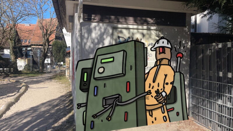 Frankfurter Künstler verziert Spielplatz mit Graffiti