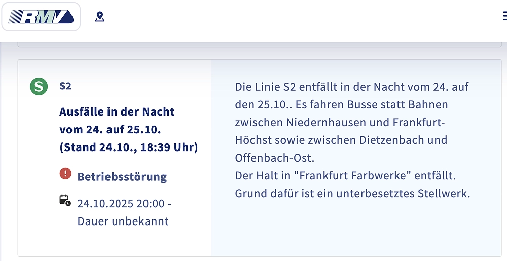 Baum stürzte auf Gleise: Keine S2 in der Nacht zum Samstag