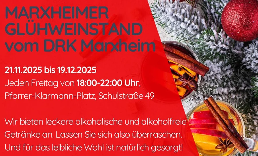 DRK Marxheim lädt an den Glühweinstand ein