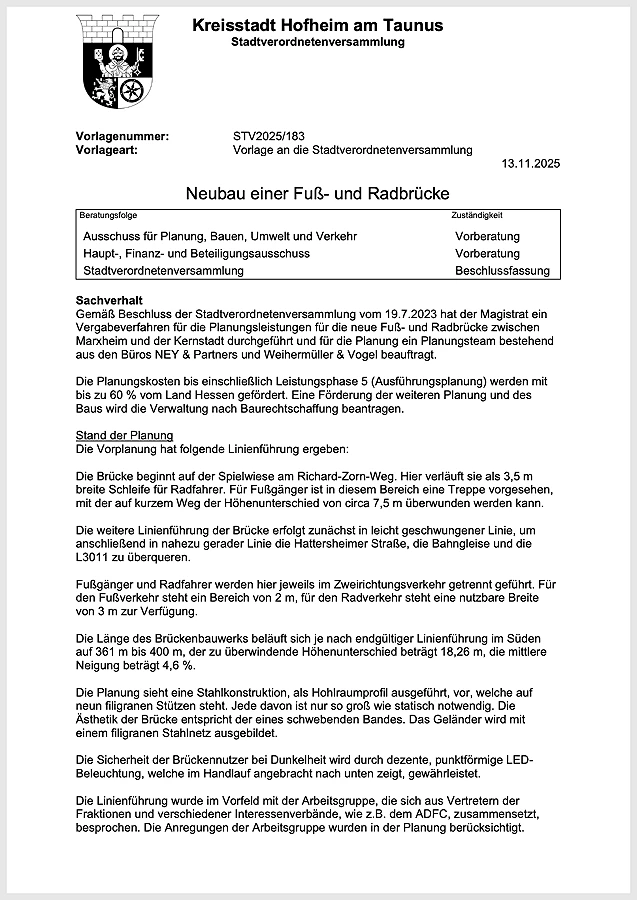 Millionenbrücke: Hofheim entdeckt das Jahr mit 533 Tagen (mit Update) 2 Rad und Fusswegbruecke