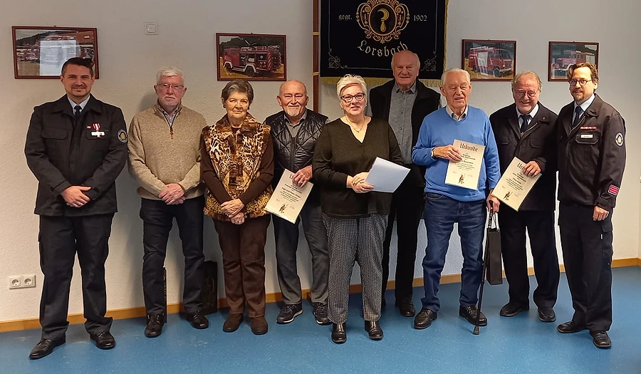 Dank für Jahrzehnte im Einsatz: Ehrungen bei Lorsbacher Feuerwehr 2 FW Lorsbach 2