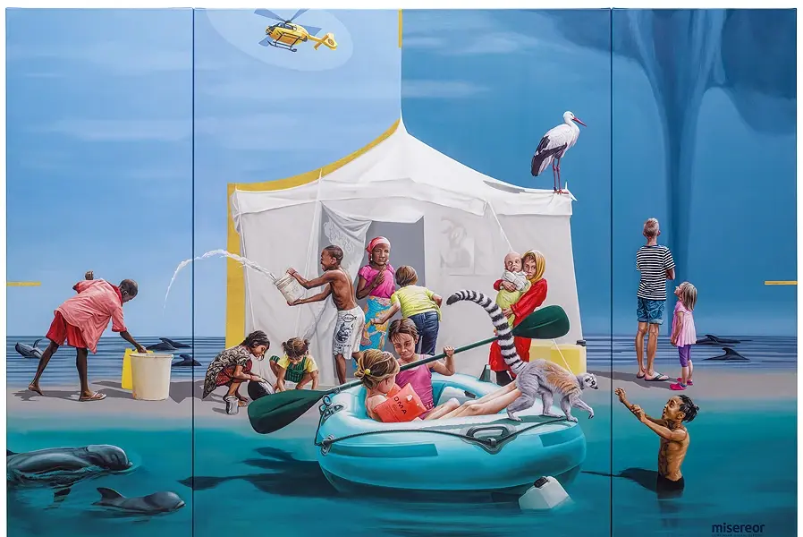 Misereor-Fastenaktion: Nach dem TV-Gottesdienst Empfang in der Stadthalle 2 Misereor Hungertuch