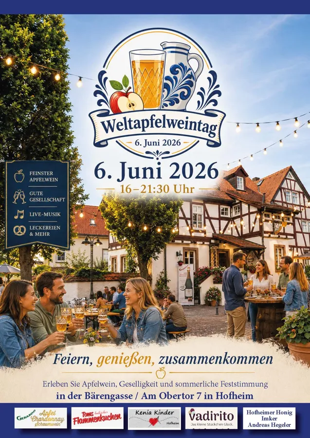 Hofheim feiert Welt-Apfelwein-Tag: Genuss, Musik und regionale Spezialitäten 3 Apfelwein