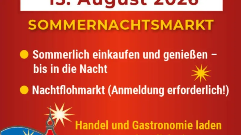 Sommernachtsmarkt: Flohmarkt und Kulinarisches am Samstag