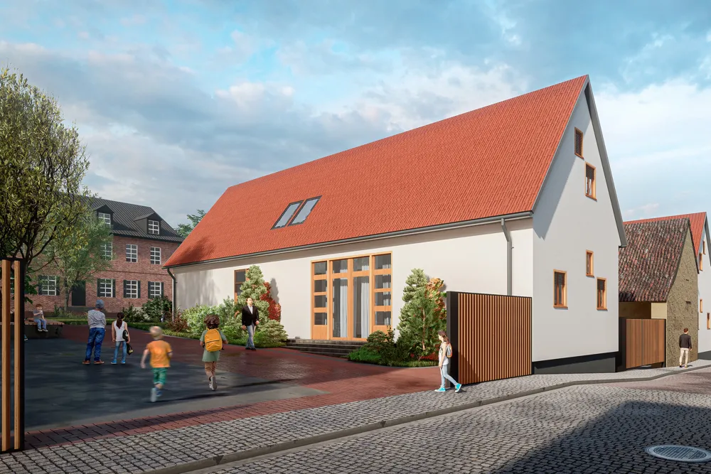 12,2-Millionen-Projekt: Dachstuhl für Erweiterung der Grundschule Marxheim steht 3 Marxheimer Grundschule 3
