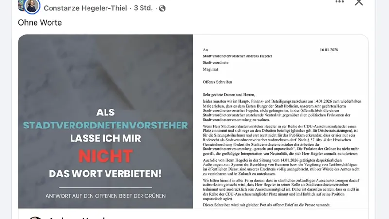 Hofheimer Zoff ums Rederecht: Hegeler zwischen Amt und Politik